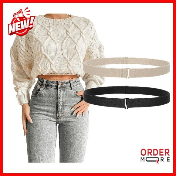 Adjustable Waistband Tuck Belt for Sweaters Shirts Stretch Fit main image 5